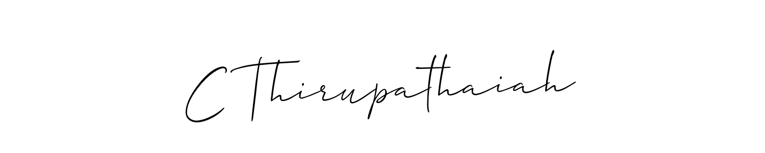 Also You can easily find your signature by using the search form. We will create C Thirupathaiah name handwritten signature images for you free of cost using Allison_Script sign style. C Thirupathaiah signature style 2 images and pictures png