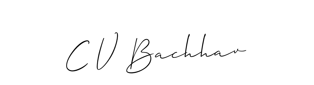 if you are searching for the best signature style for your name C V Bachhav. so please give up your signature search. here we have designed multiple signature styles  using Allison_Script. C V Bachhav signature style 2 images and pictures png