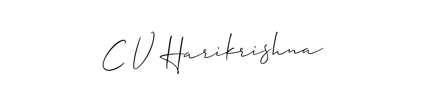 You should practise on your own different ways (Allison_Script) to write your name (C V Harikrishna) in signature. don't let someone else do it for you. C V Harikrishna signature style 2 images and pictures png