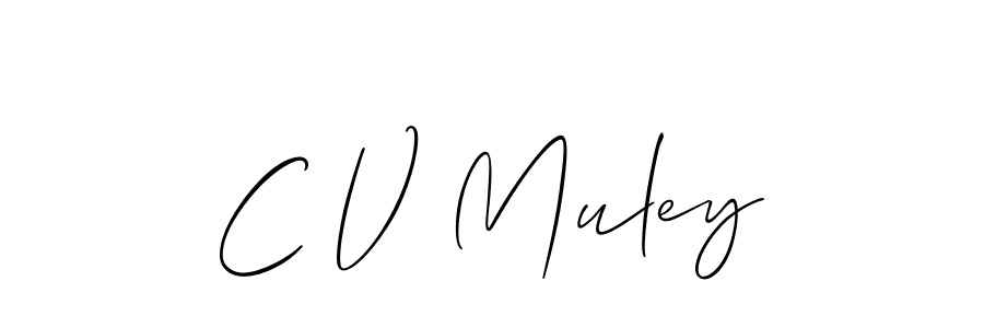 It looks lik you need a new signature style for name C V Muley. Design unique handwritten (Allison_Script) signature with our free signature maker in just a few clicks. C V Muley signature style 2 images and pictures png