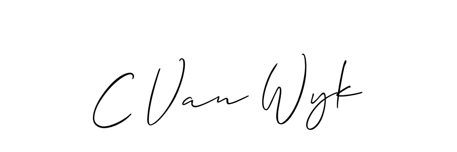 Allison_Script is a professional signature style that is perfect for those who want to add a touch of class to their signature. It is also a great choice for those who want to make their signature more unique. Get C Van Wyk name to fancy signature for free. C Van Wyk signature style 2 images and pictures png