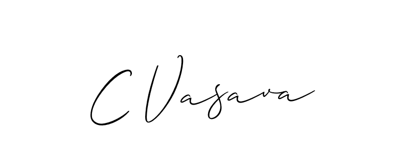 How to make C Vasava signature? Allison_Script is a professional autograph style. Create handwritten signature for C Vasava name. C Vasava signature style 2 images and pictures png