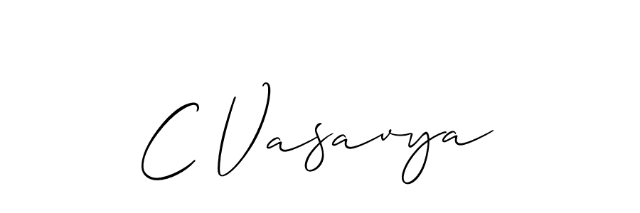 Also You can easily find your signature by using the search form. We will create C Vasavya name handwritten signature images for you free of cost using Allison_Script sign style. C Vasavya signature style 2 images and pictures png