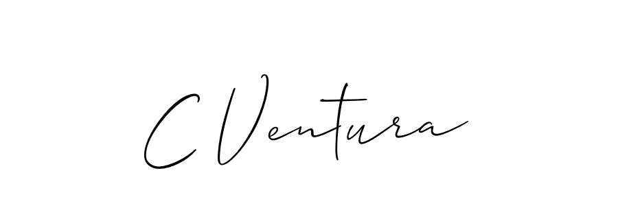 The best way (Allison_Script) to make a short signature is to pick only two or three words in your name. The name C Ventura include a total of six letters. For converting this name. C Ventura signature style 2 images and pictures png