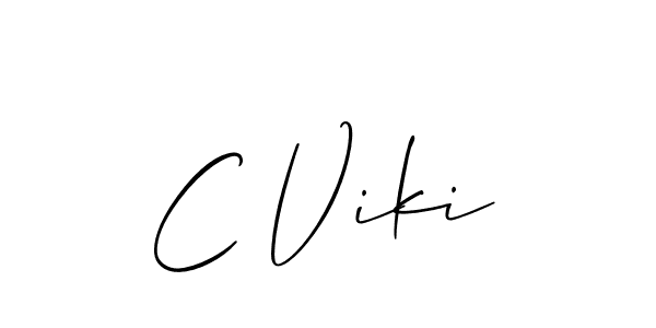 You should practise on your own different ways (Allison_Script) to write your name (C Viki) in signature. don't let someone else do it for you. C Viki signature style 2 images and pictures png