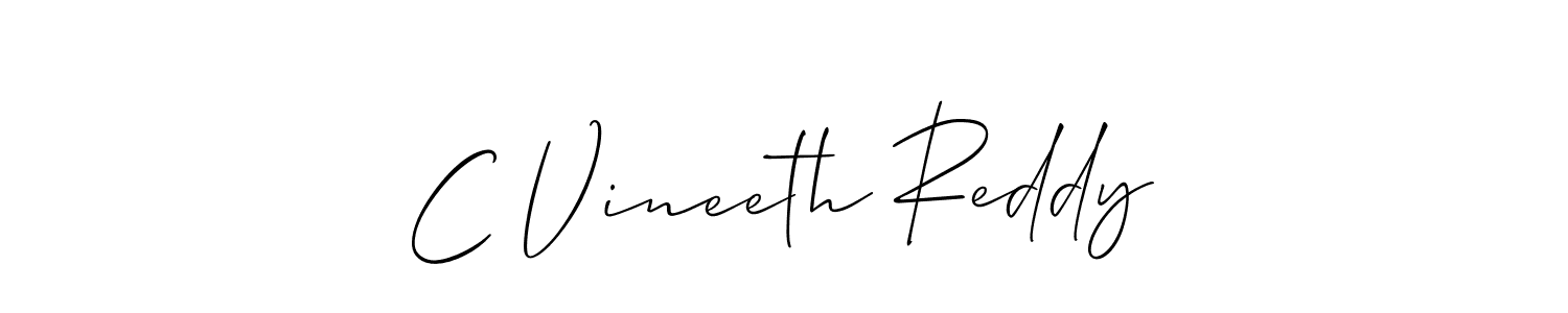 How to make C Vineeth Reddy name signature. Use Allison_Script style for creating short signs online. This is the latest handwritten sign. C Vineeth Reddy signature style 2 images and pictures png