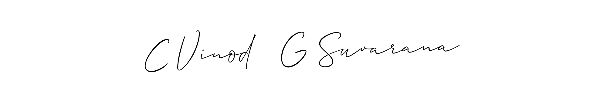 Best and Professional Signature Style for C Vinod   G Suvarana. Allison_Script Best Signature Style Collection. C Vinod   G Suvarana signature style 2 images and pictures png