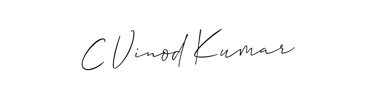 Make a beautiful signature design for name C Vinod Kumar. With this signature (Allison_Script) style, you can create a handwritten signature for free. C Vinod Kumar signature style 2 images and pictures png