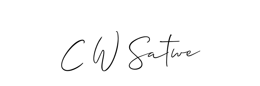 Make a beautiful signature design for name C W Satwe. With this signature (Allison_Script) style, you can create a handwritten signature for free. C W Satwe signature style 2 images and pictures png
