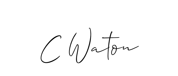 Design your own signature with our free online signature maker. With this signature software, you can create a handwritten (Allison_Script) signature for name C Waton. C Waton signature style 2 images and pictures png
