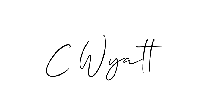 You should practise on your own different ways (Allison_Script) to write your name (C Wyatt) in signature. don't let someone else do it for you. C Wyatt signature style 2 images and pictures png