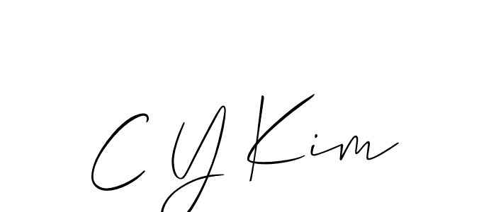 How to Draw C Y Kim signature style? Allison_Script is a latest design signature styles for name C Y Kim. C Y Kim signature style 2 images and pictures png