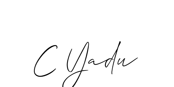 Also You can easily find your signature by using the search form. We will create C Yadu name handwritten signature images for you free of cost using Allison_Script sign style. C Yadu signature style 2 images and pictures png