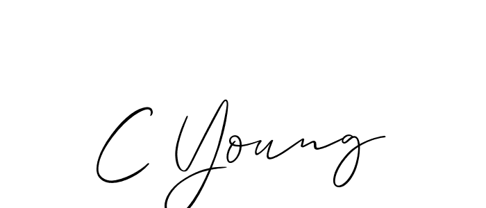The best way (Allison_Script) to make a short signature is to pick only two or three words in your name. The name C Young include a total of six letters. For converting this name. C Young signature style 2 images and pictures png
