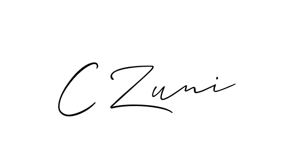 The best way (Allison_Script) to make a short signature is to pick only two or three words in your name. The name C Zuni include a total of six letters. For converting this name. C Zuni signature style 2 images and pictures png