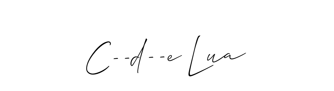 This is the best signature style for the C--d--e Lua name. Also you like these signature font (Allison_Script). Mix name signature. C--d--e Lua signature style 2 images and pictures png