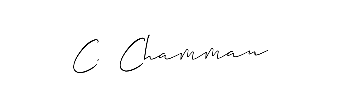 How to make C.  Chamman name signature. Use Allison_Script style for creating short signs online. This is the latest handwritten sign. C.  Chamman signature style 2 images and pictures png