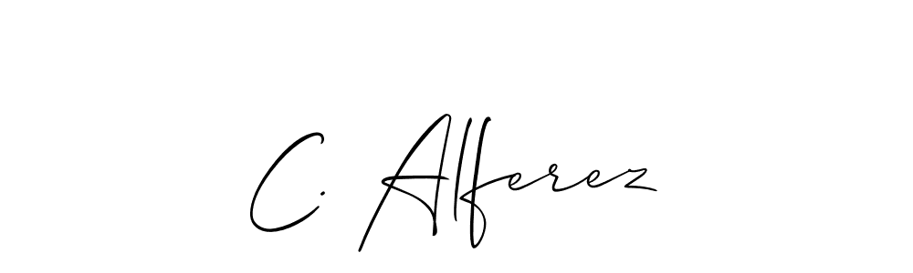 if you are searching for the best signature style for your name C. Alferez. so please give up your signature search. here we have designed multiple signature styles  using Allison_Script. C. Alferez signature style 2 images and pictures png