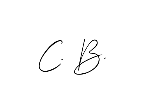 The best way (Allison_Script) to make a short signature is to pick only two or three words in your name. The name C. B. include a total of six letters. For converting this name. C. B. signature style 2 images and pictures png