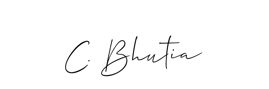 Allison_Script is a professional signature style that is perfect for those who want to add a touch of class to their signature. It is also a great choice for those who want to make their signature more unique. Get C. Bhutia name to fancy signature for free. C. Bhutia signature style 2 images and pictures png