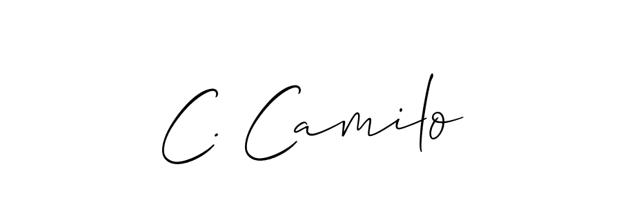 Allison_Script is a professional signature style that is perfect for those who want to add a touch of class to their signature. It is also a great choice for those who want to make their signature more unique. Get C. Camilo name to fancy signature for free. C. Camilo signature style 2 images and pictures png