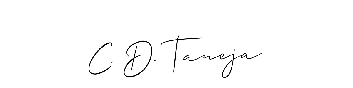 if you are searching for the best signature style for your name C. D. Taneja. so please give up your signature search. here we have designed multiple signature styles  using Allison_Script. C. D. Taneja signature style 2 images and pictures png