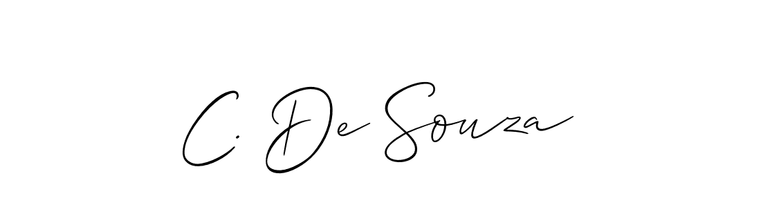 Also You can easily find your signature by using the search form. We will create C. De Souza name handwritten signature images for you free of cost using Allison_Script sign style. C. De Souza signature style 2 images and pictures png