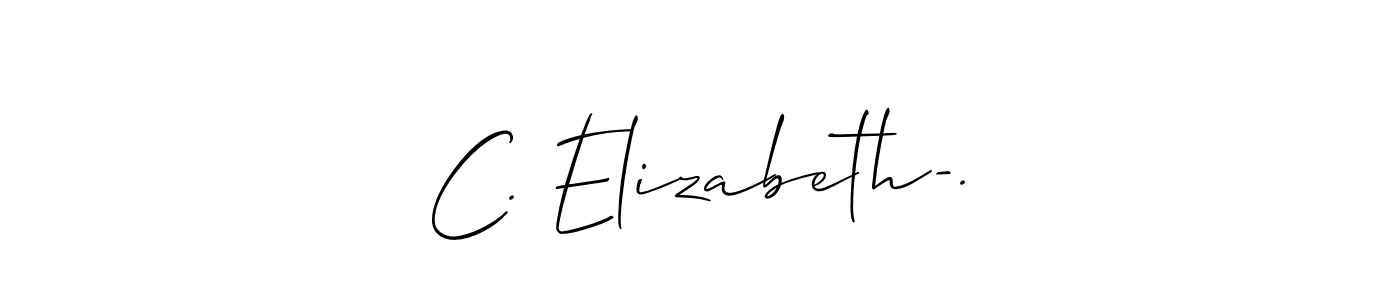 The best way (Allison_Script) to make a short signature is to pick only two or three words in your name. The name C. Elizabeth-. include a total of six letters. For converting this name. C. Elizabeth-. signature style 2 images and pictures png