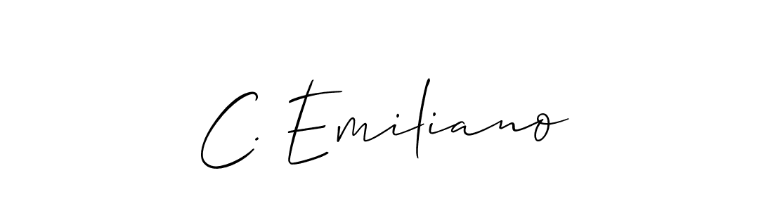 Make a short C. Emiliano signature style. Manage your documents anywhere anytime using Allison_Script. Create and add eSignatures, submit forms, share and send files easily. C. Emiliano signature style 2 images and pictures png