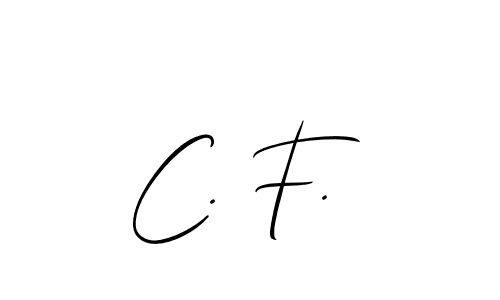 Make a beautiful signature design for name C. F.. With this signature (Allison_Script) style, you can create a handwritten signature for free. C. F. signature style 2 images and pictures png