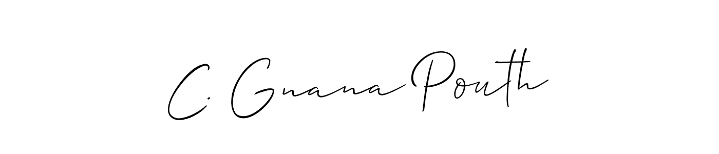 You should practise on your own different ways (Allison_Script) to write your name (C. Gnana Pouth) in signature. don't let someone else do it for you. C. Gnana Pouth signature style 2 images and pictures png