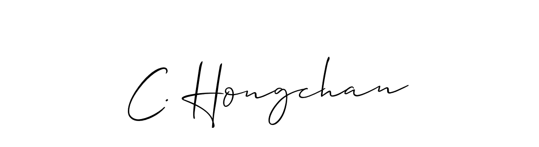 This is the best signature style for the C. Hongchan name. Also you like these signature font (Allison_Script). Mix name signature. C. Hongchan signature style 2 images and pictures png