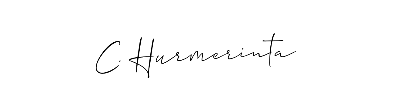 This is the best signature style for the C. Hurmerinta name. Also you like these signature font (Allison_Script). Mix name signature. C. Hurmerinta signature style 2 images and pictures png