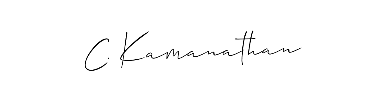 Similarly Allison_Script is the best handwritten signature design. Signature creator online .You can use it as an online autograph creator for name C. Kamanathan. C. Kamanathan signature style 2 images and pictures png