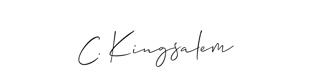 Also You can easily find your signature by using the search form. We will create C. Kingsalem name handwritten signature images for you free of cost using Allison_Script sign style. C. Kingsalem signature style 2 images and pictures png
