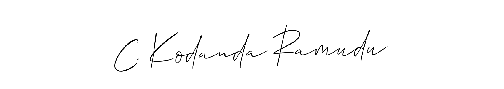 It looks lik you need a new signature style for name C. Kodanda Ramudu. Design unique handwritten (Allison_Script) signature with our free signature maker in just a few clicks. C. Kodanda Ramudu signature style 2 images and pictures png