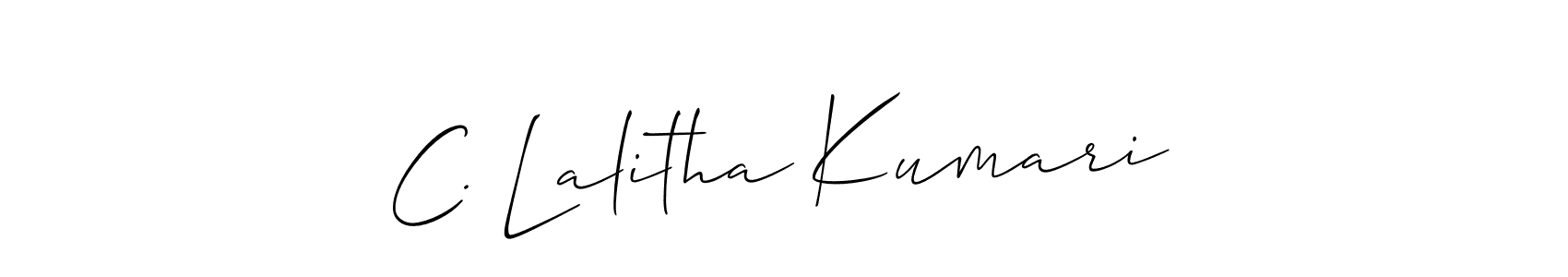 The best way (Allison_Script) to make a short signature is to pick only two or three words in your name. The name C. Lalitha Kumari include a total of six letters. For converting this name. C. Lalitha Kumari signature style 2 images and pictures png