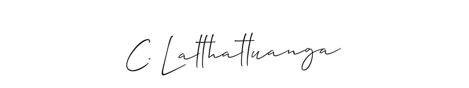 Allison_Script is a professional signature style that is perfect for those who want to add a touch of class to their signature. It is also a great choice for those who want to make their signature more unique. Get C. Lalthatluanga name to fancy signature for free. C. Lalthatluanga signature style 2 images and pictures png