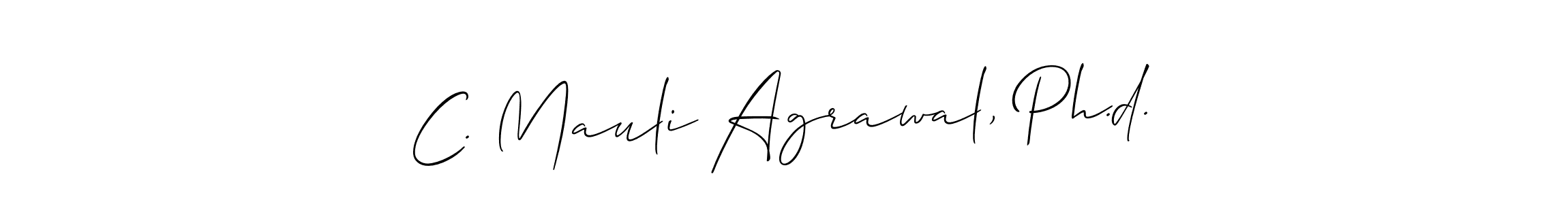 This is the best signature style for the C. Mauli Agrawal, Ph.d. name. Also you like these signature font (Allison_Script). Mix name signature. C. Mauli Agrawal, Ph.d. signature style 2 images and pictures png