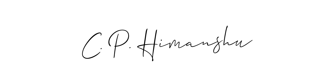 Use a signature maker to create a handwritten signature online. With this signature software, you can design (Allison_Script) your own signature for name C. P. Himanshu. C. P. Himanshu signature style 2 images and pictures png