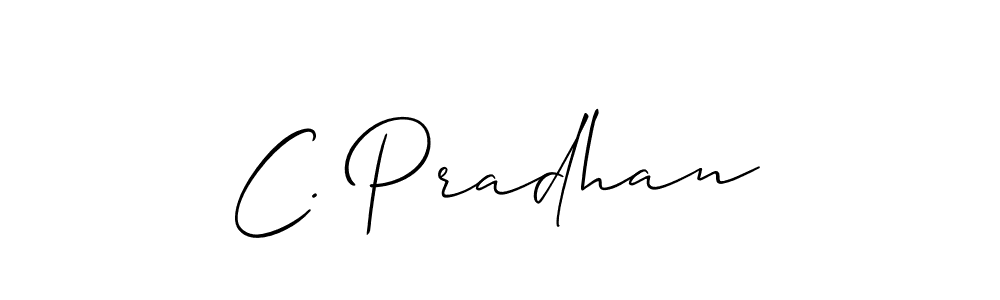 if you are searching for the best signature style for your name C. Pradhan. so please give up your signature search. here we have designed multiple signature styles  using Allison_Script. C. Pradhan signature style 2 images and pictures png