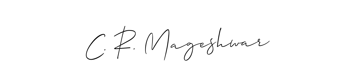 Check out images of Autograph of C. R. Mageshwar name. Actor C. R. Mageshwar Signature Style. Allison_Script is a professional sign style online. C. R. Mageshwar signature style 2 images and pictures png