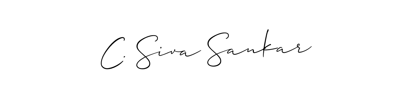 if you are searching for the best signature style for your name C. Siva Sankar. so please give up your signature search. here we have designed multiple signature styles  using Allison_Script. C. Siva Sankar signature style 2 images and pictures png