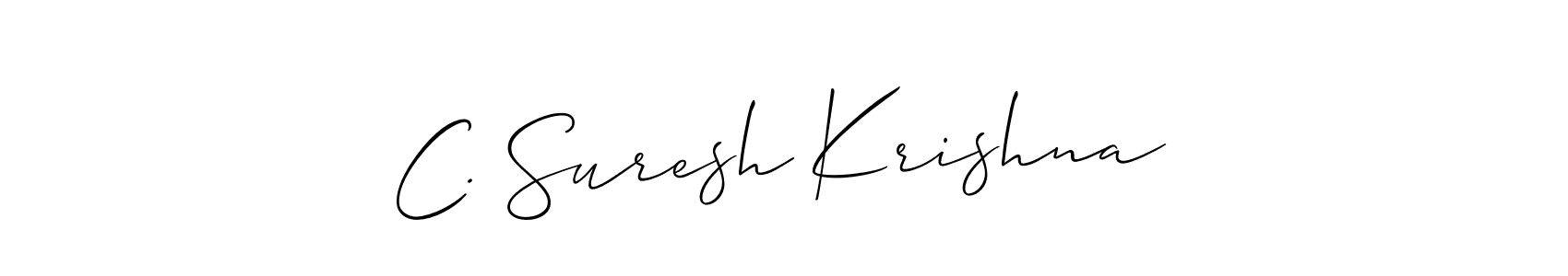 Allison_Script is a professional signature style that is perfect for those who want to add a touch of class to their signature. It is also a great choice for those who want to make their signature more unique. Get C. Suresh Krishna name to fancy signature for free. C. Suresh Krishna signature style 2 images and pictures png