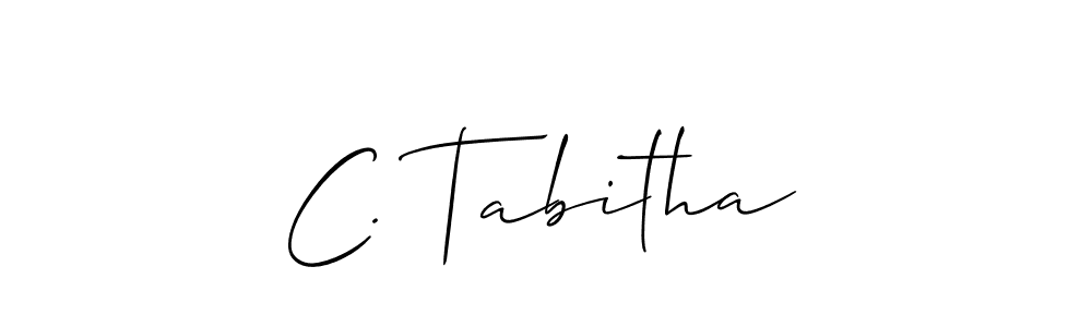 Also You can easily find your signature by using the search form. We will create C. Tabitha name handwritten signature images for you free of cost using Allison_Script sign style. C. Tabitha signature style 2 images and pictures png