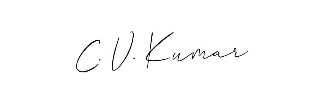 You should practise on your own different ways (Allison_Script) to write your name (C. V. Kumar) in signature. don't let someone else do it for you. C. V. Kumar signature style 2 images and pictures png