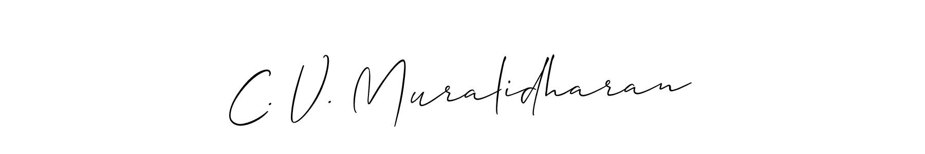 How to make C. V. Muralidharan name signature. Use Allison_Script style for creating short signs online. This is the latest handwritten sign. C. V. Muralidharan signature style 2 images and pictures png