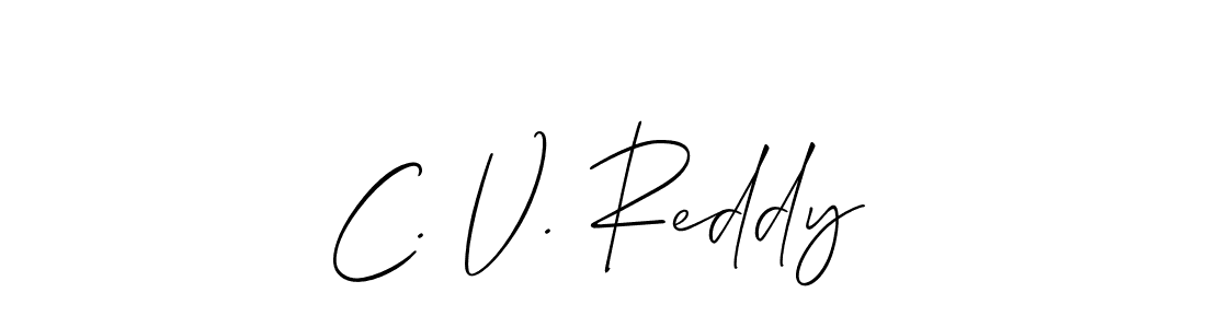 The best way (Allison_Script) to make a short signature is to pick only two or three words in your name. The name C. V. Reddy include a total of six letters. For converting this name. C. V. Reddy signature style 2 images and pictures png