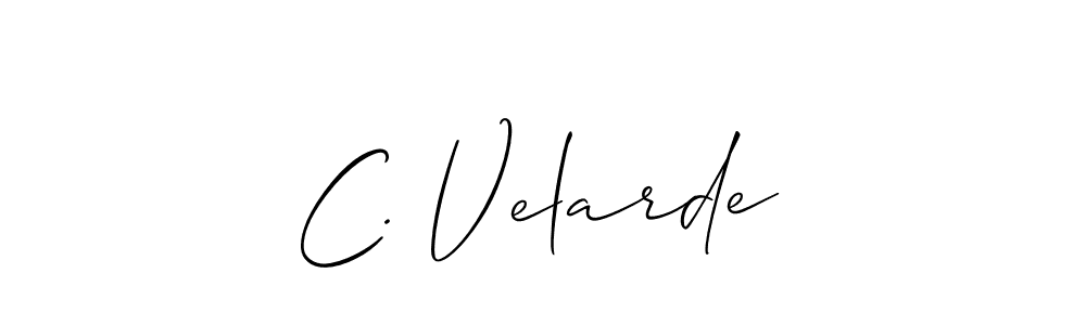 if you are searching for the best signature style for your name C. Velarde. so please give up your signature search. here we have designed multiple signature styles  using Allison_Script. C. Velarde signature style 2 images and pictures png