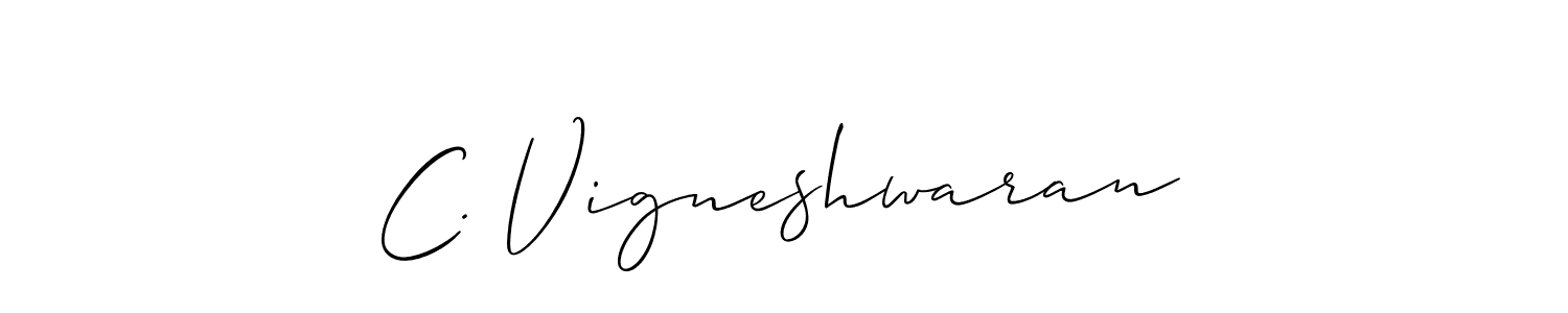 if you are searching for the best signature style for your name C. Vigneshwaran. so please give up your signature search. here we have designed multiple signature styles  using Allison_Script. C. Vigneshwaran signature style 2 images and pictures png